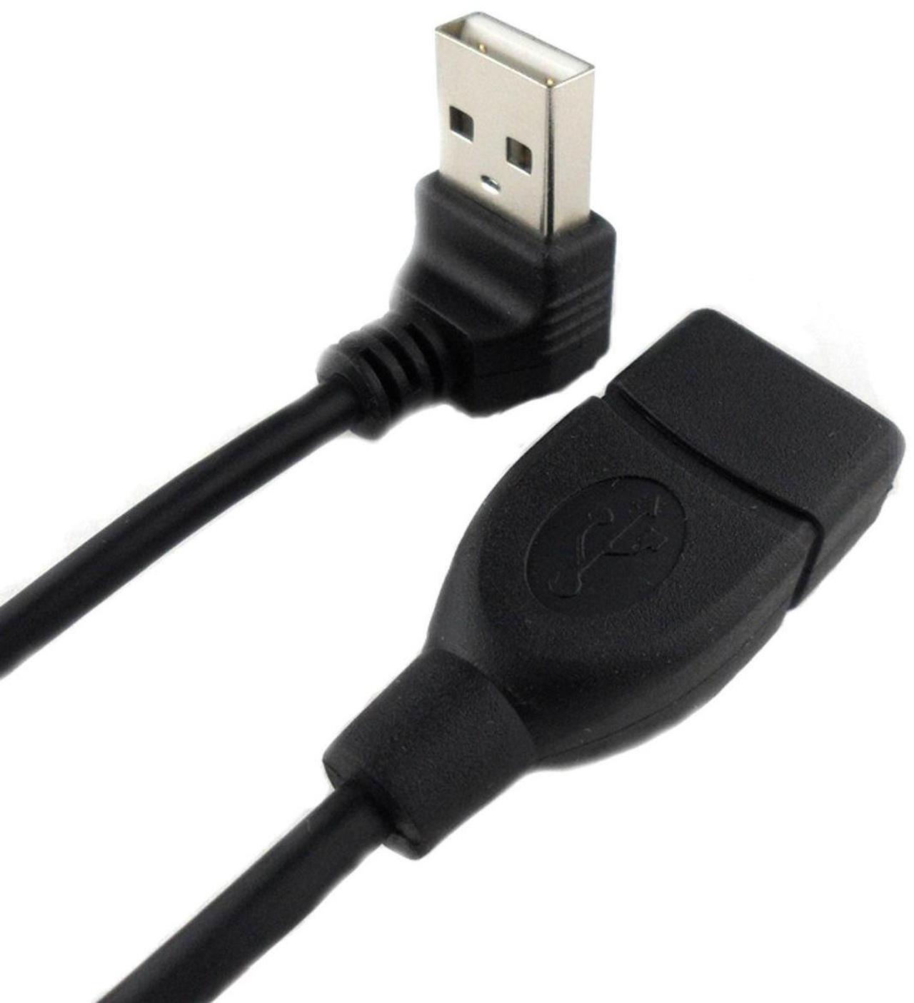 Main image of Xiwai USB 2.0 Type-A Male to USB Female M-F Extension Cable 20cm 90 Degree Up Angled Type