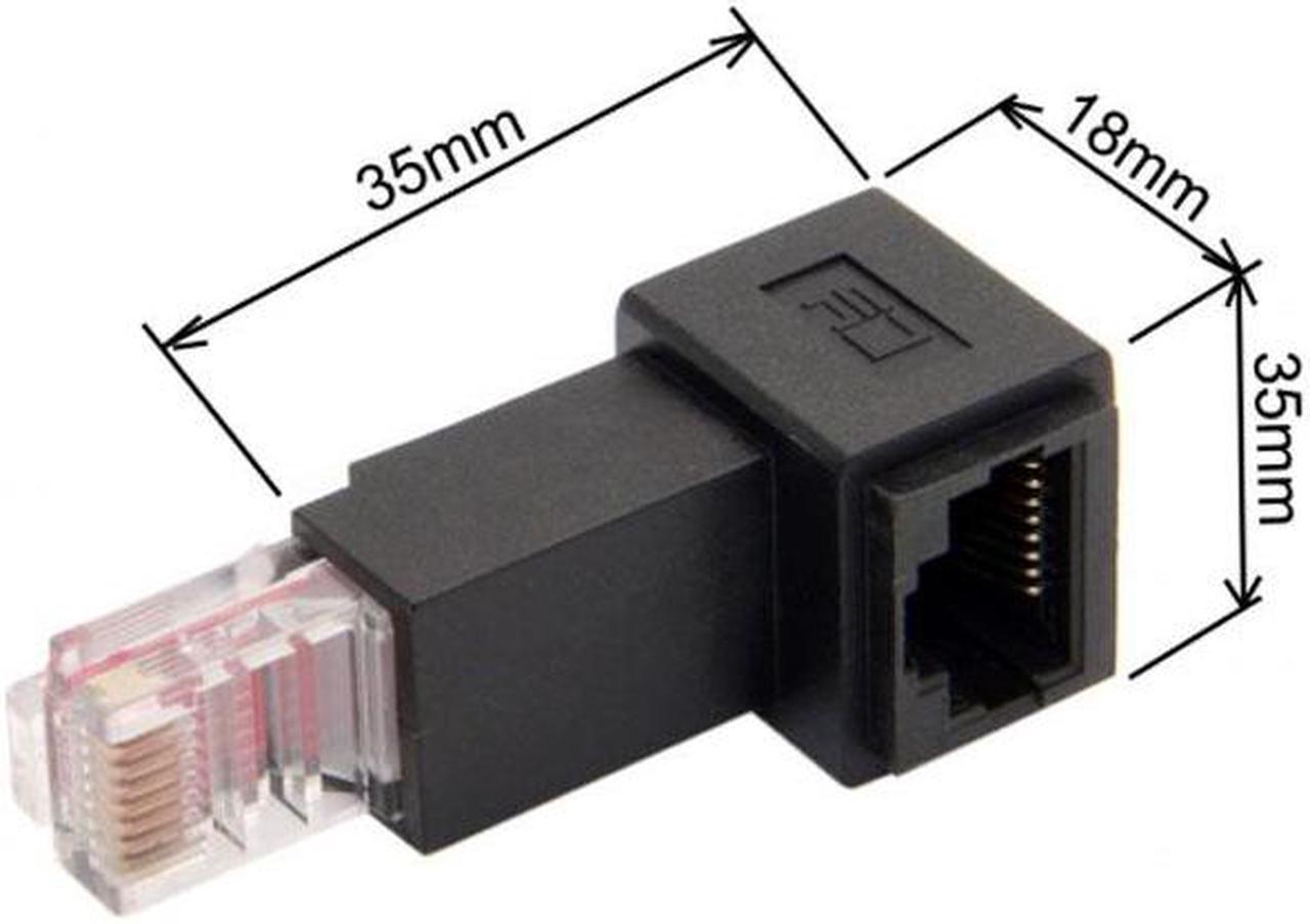 Chenyang Cable Up Angled 90 Degree 8P8C FTP STP UTP Cat 5e Male to Female Lan Ethernet Network Extension Adapter