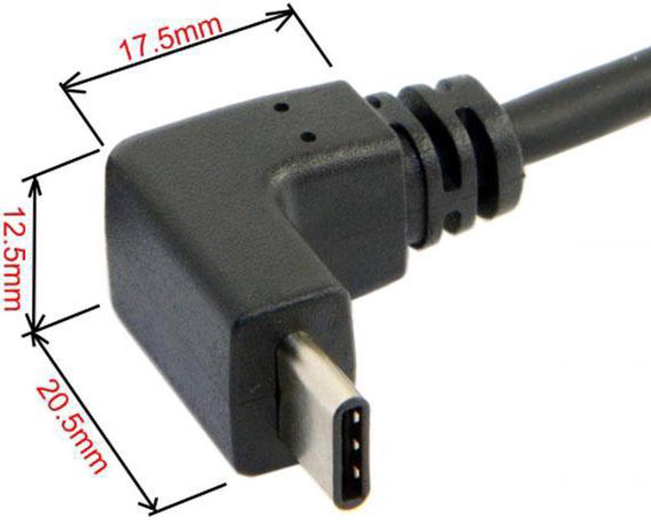 Chenyang Cable USB 3.1 USB-C Up & Down Angled to 90 Degree Left Angled A Male Data Cable for Macbook & Tablet & Phone