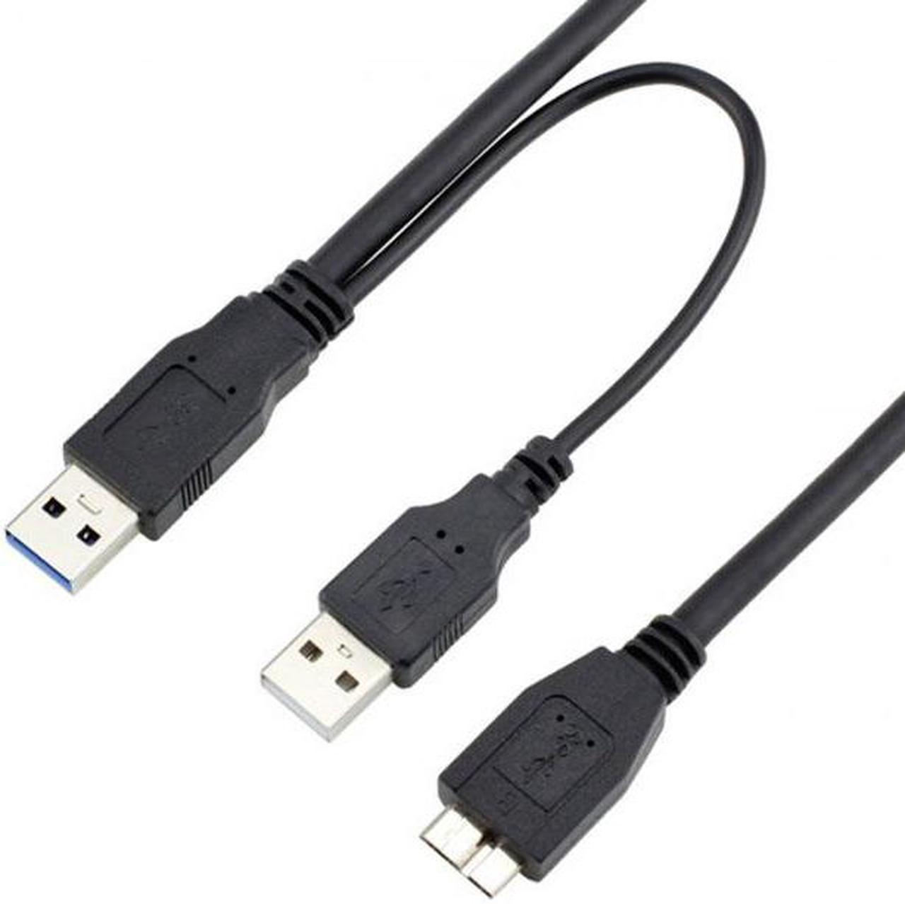 Chenyang U3-029-0.5M Dual USB3.0 A Male to Micro USB 3.0 Y cable with Extra Power for Mobile HDD