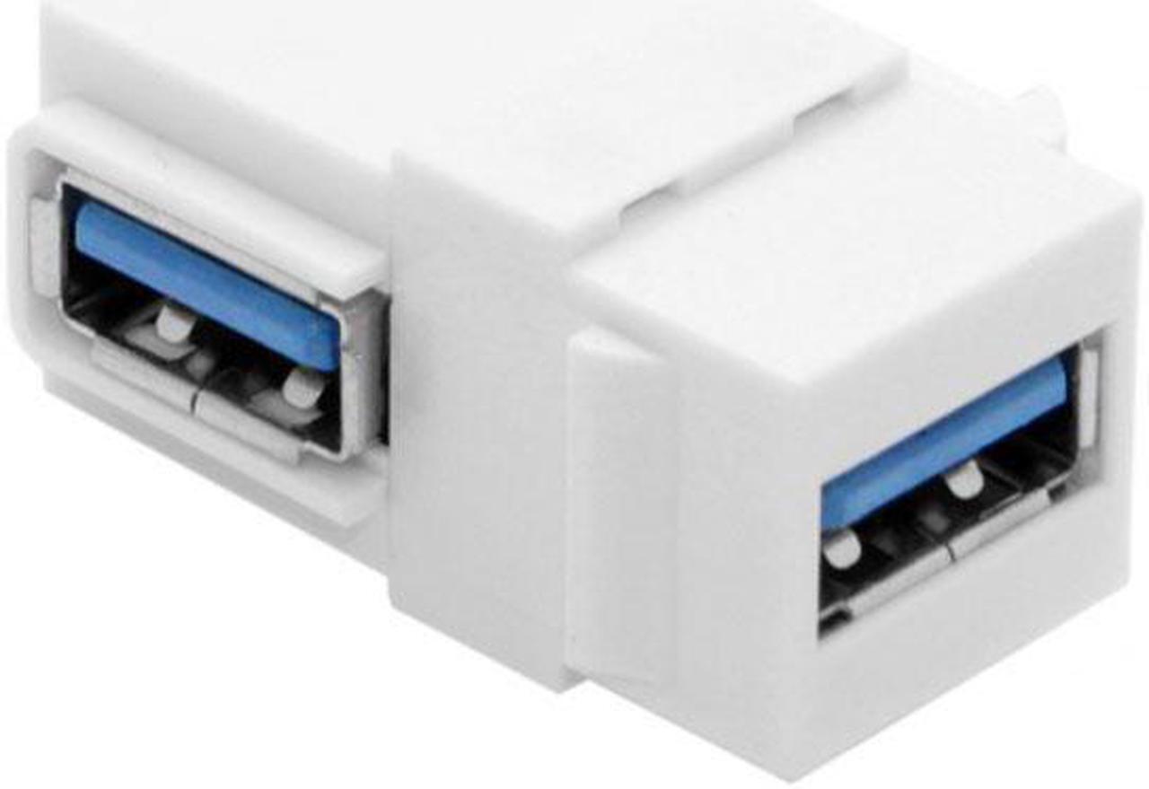 Alt view image 3 of 5 - CYSM 90 Degree Right Angled USB 3.0 A Female to A Female Extension Keystone Jack Coupler Adapter for Wall Plate Panel