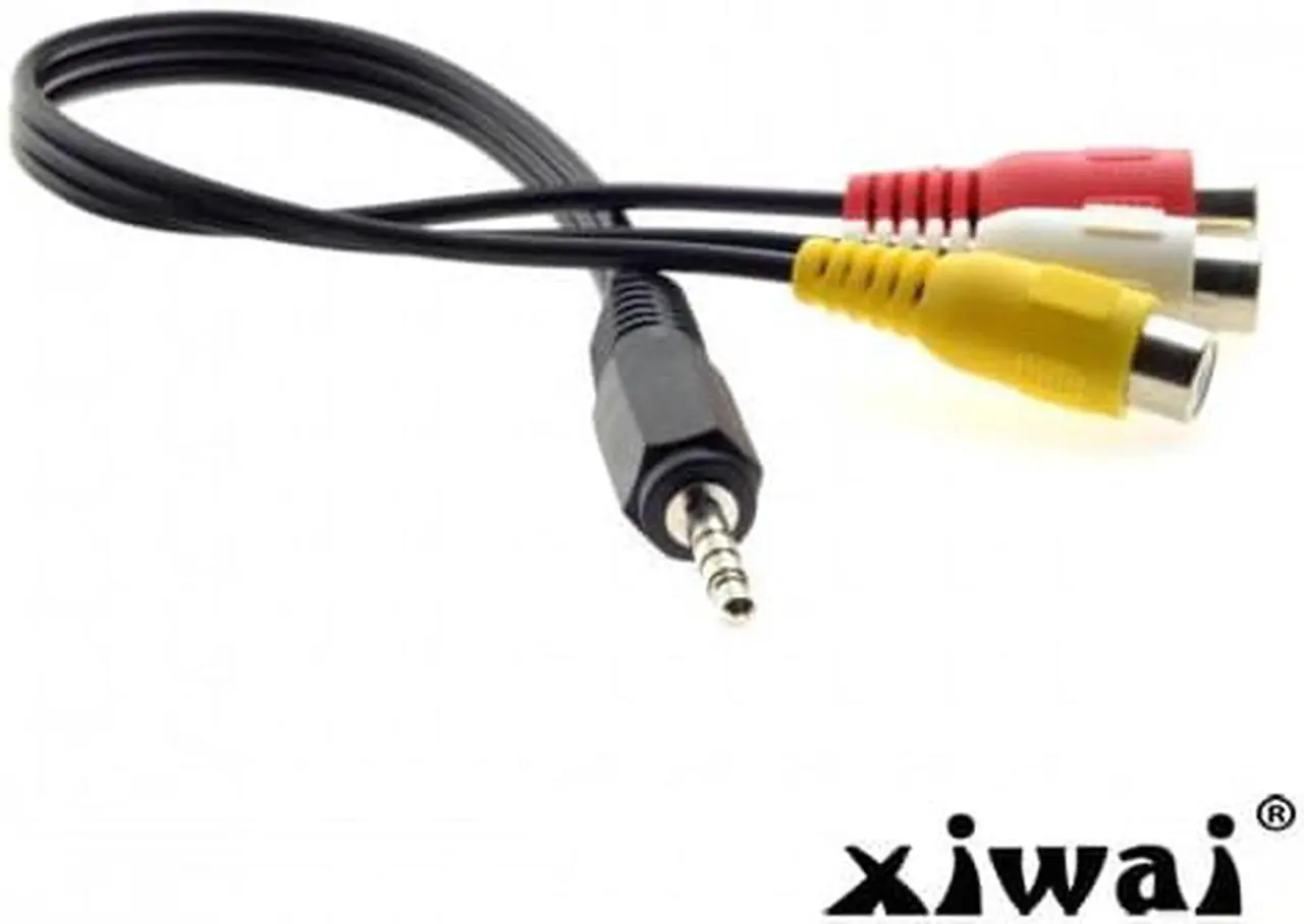 Alt view image 4 of 4 - Xiwai 3.5mm 1/8" Male Stereo Car AUX to 3 RCA AV Female Cord Audio Video Composite Cable 20cm