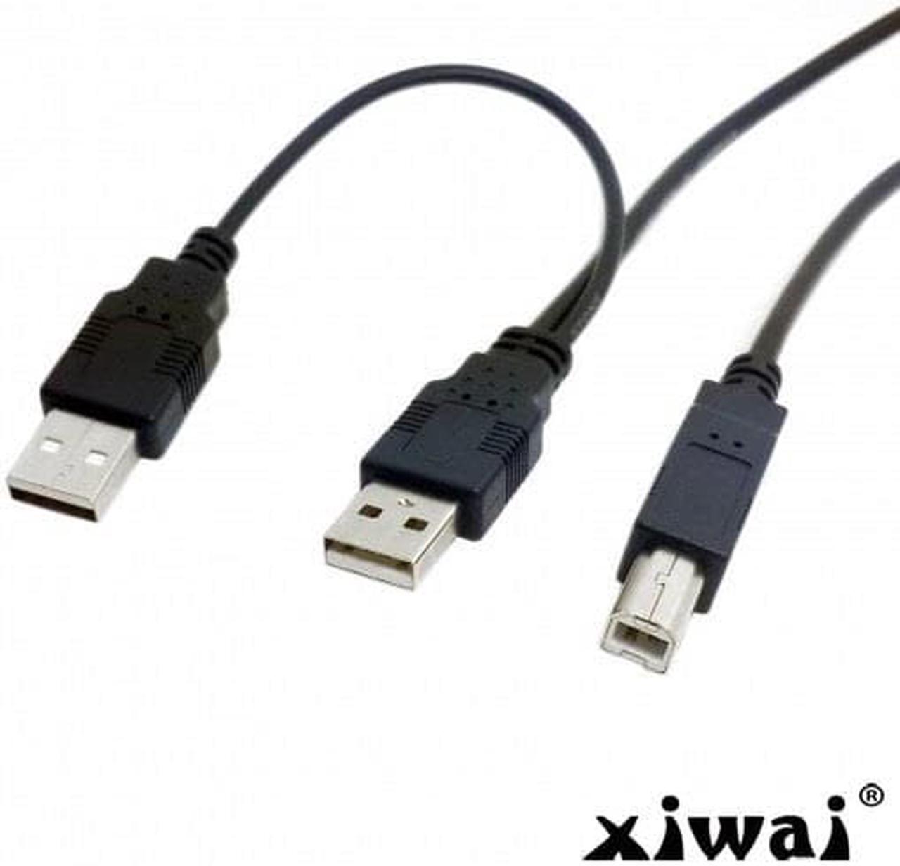 Alt view image 4 of 4 - Xiwai Dual USB 2.0 Male to Standard B Male Y Cable 80cm for Printer & Scanner & External Hard Disk Drive