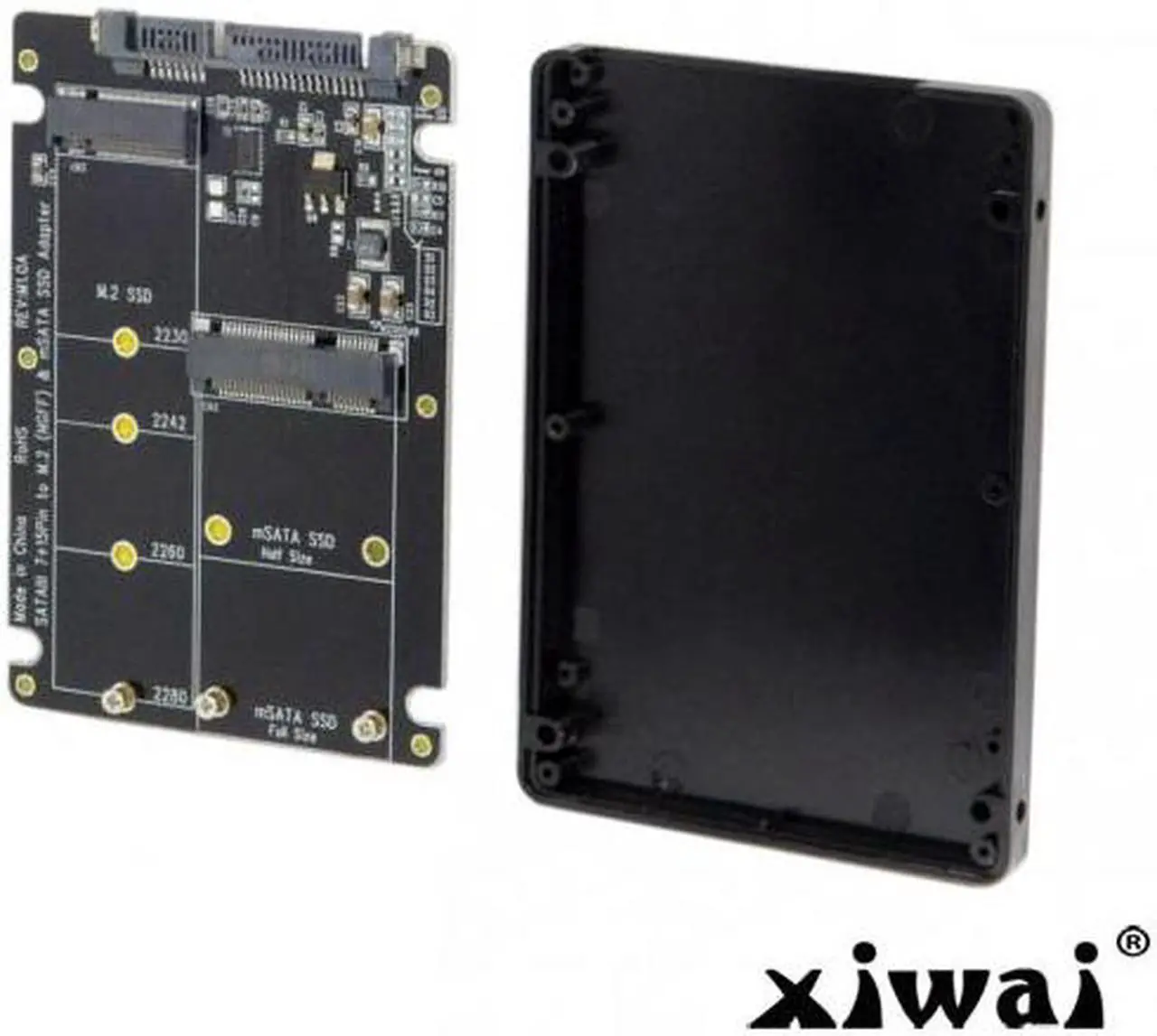 Main image of Xiwai 2 in 1 Combo M.2 NGFF B-key & mSATA SSD to SATA 3.0 Adapter Converter Case Enclosure