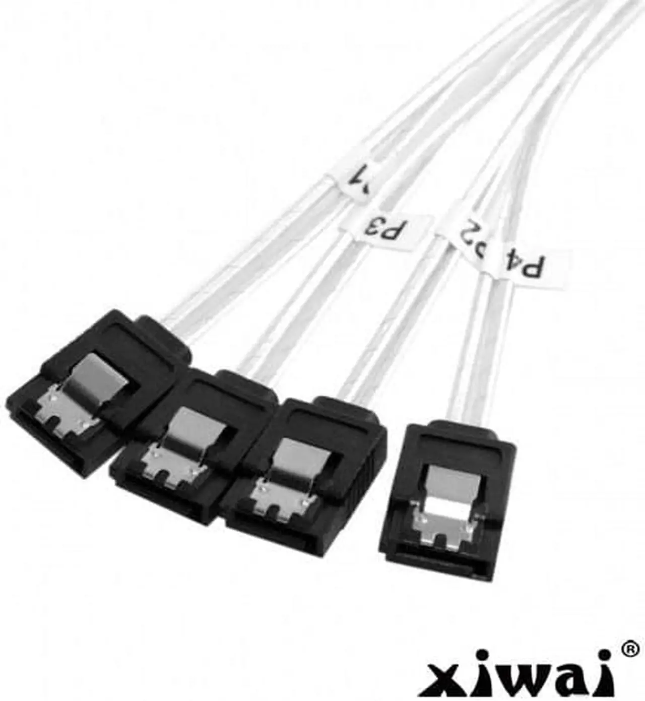 Alt view image 3 of 4 - Xiwai Slimline SAS 4.0 SFF-8654 4i 38pin Host to 4 SATA 7pin Target Hard Disk Fanout Raid Cable 50cm
