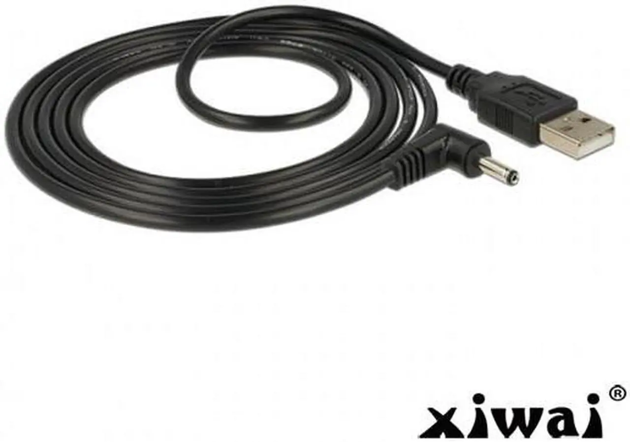 Alt view image 2 of 3 - Xiwai USB 2.0 Male to Right Angled 90 Degree 3.5mm 1.35mm DC power Plug Barrel 5v Cable 80cm