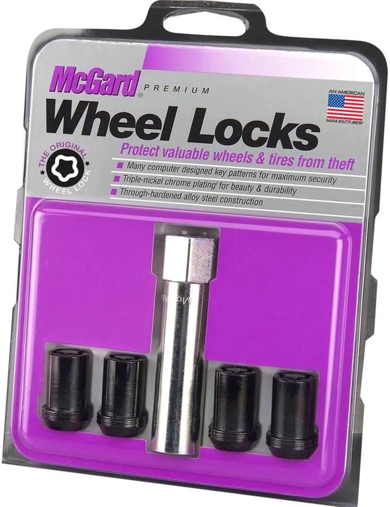 Alt view image 5 of 15 - McGard 25357 Wheel Lock Set - 7/8" Hex x M12 x 1.5" Thread - Black/Chrome