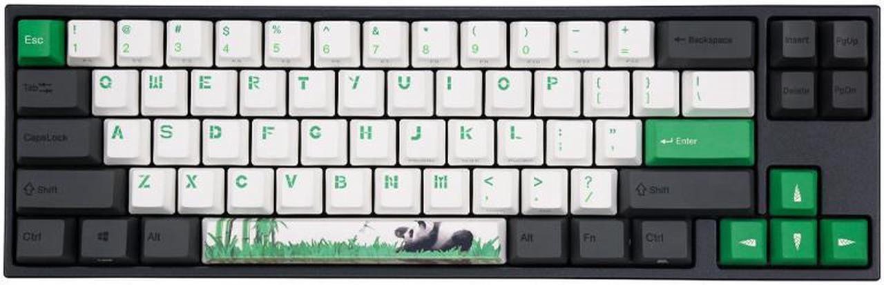 Ducky X Varmilo MIYA Pro Panda White LED 65% Dye Sub PBT Mechanical Gaming Keyboard Cherry MX Red NKRO Detachable USB Type-C Wired Black/White/Green