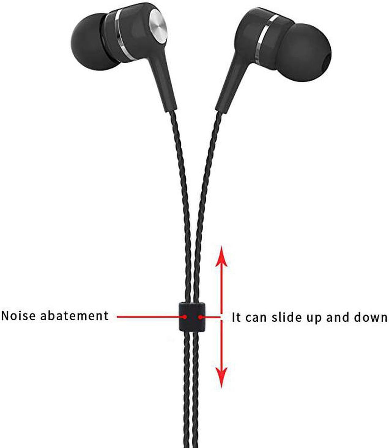 Alt view image 3 of 7 - Headphones Earphones Wired Earbuds with Microphone Noise Islating High Definition Fits All 35mm InterfaceStereo for Samsung iPhoneiPad iPod and Mp3 Players Black+White+Pink+Green 4pairs
