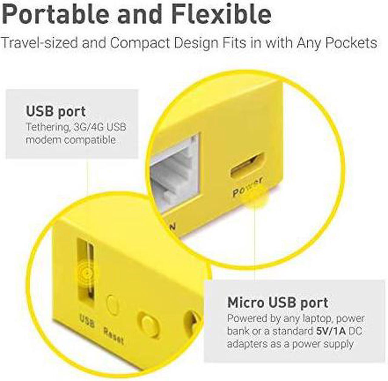 Alt view image 5 of 7 - GLMT300NV2 Wireless Mini Portable Travel Router Mobile Hotspot in Pocket WiFi Repeater Bridge Range Extender OpenVPN Client 300Mbps High Performance 128MB RAM