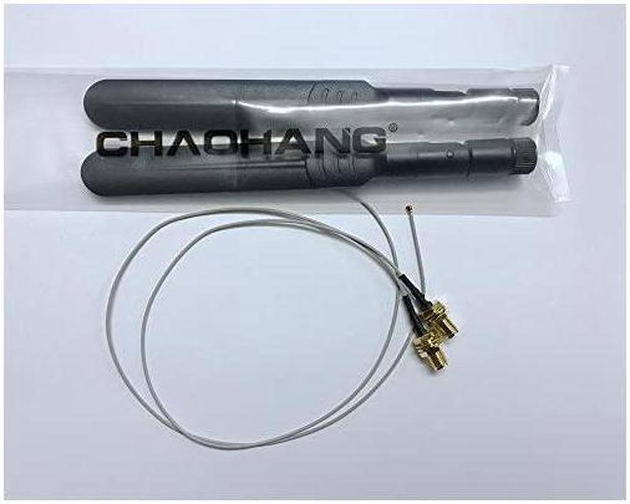 Alt view image 5 of 5 - New 2 x 6dBi RPSMA Dual Band 24GHz 5GHz + 2 x 35cm M2NGFFCable Antenna Mod Kit No Soldering use for NGFF Wireless Cards M2NGFF 3G4G Cards