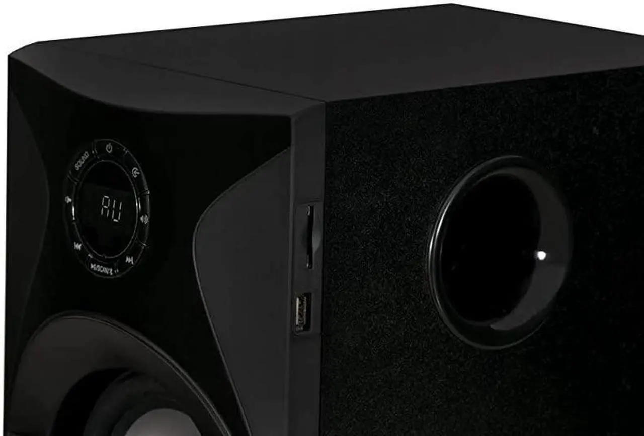 Alt view image 4 of 7 - AA5400 Bluetooth 51 Speaker System with Sub Light and FM Home Theater 6 Speaker Set Black