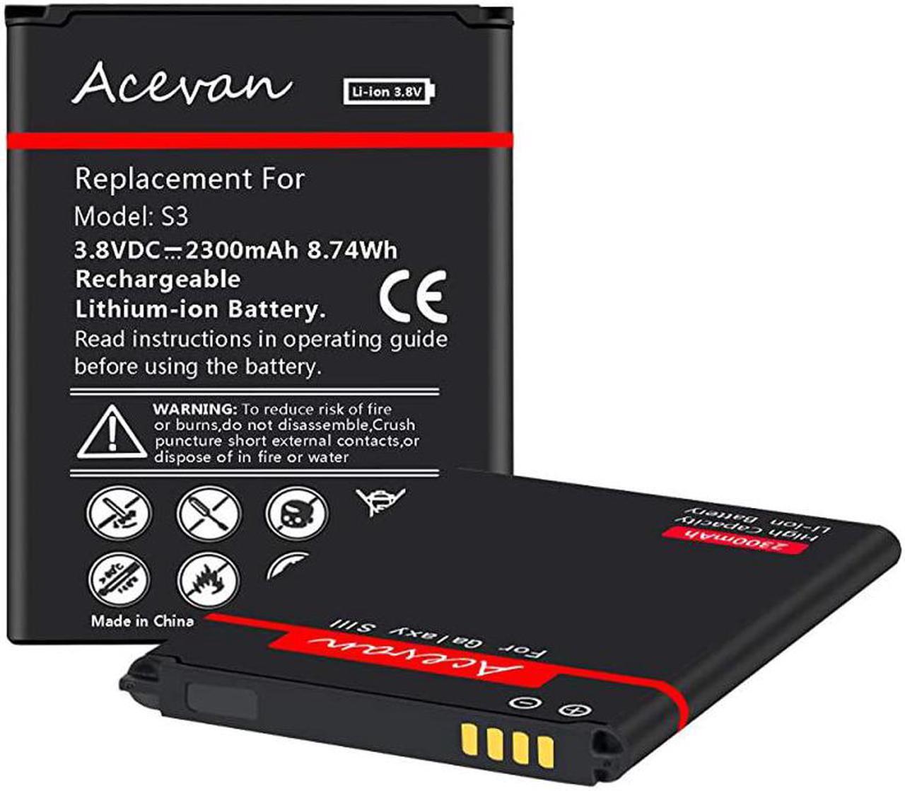 Alt view image 5 of 7 - Galaxy S3 Battery  Li-ion S3 Batteries Replacement for Samsung Galaxy S3 EB-L1G6LLU, Verizon I535, T-Mobile T999, Sprint L710, AT&T I747, R530, LTE I9305