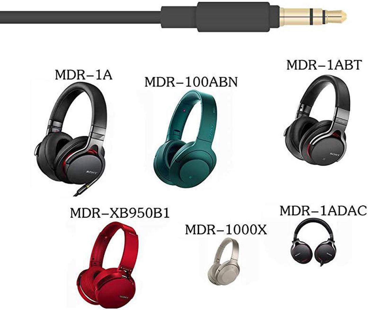 Alt view image 7 of 7 - Cable Cord Compatible with Sony MDR-1000X WH-1000XM2 WH-1000xm3 MDR-10R MDR-100ABN MDR-1A MDR-XB950bt MDR-1ADAC Wireless Noise Cancelling Headphones Cable Wire Black