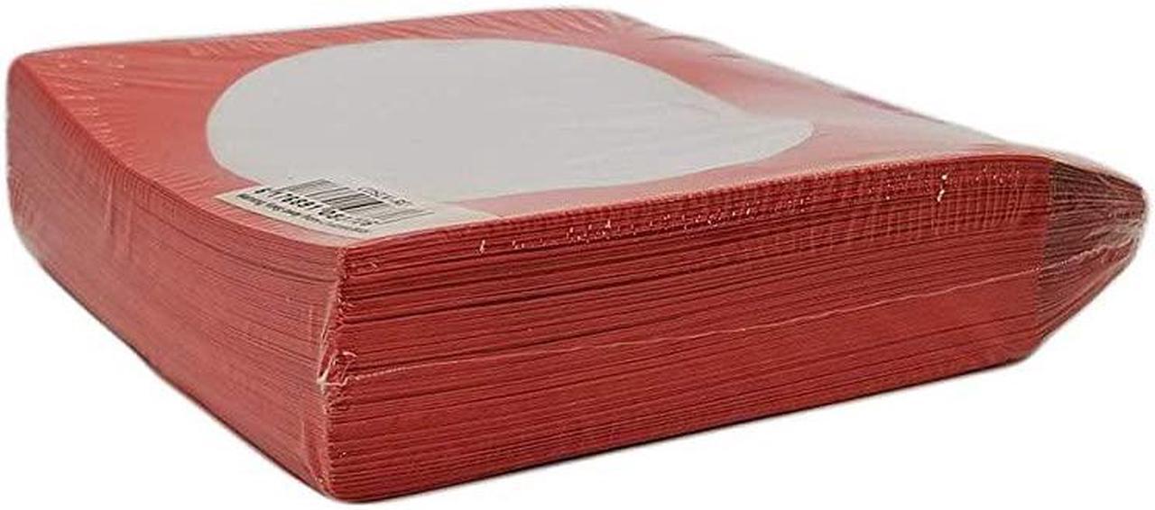Alt view image 2 of 3 - CDSLV100RD Premium Thick Red Paper CDDVD Sleeves Envelope with Window Cut Out and Flap