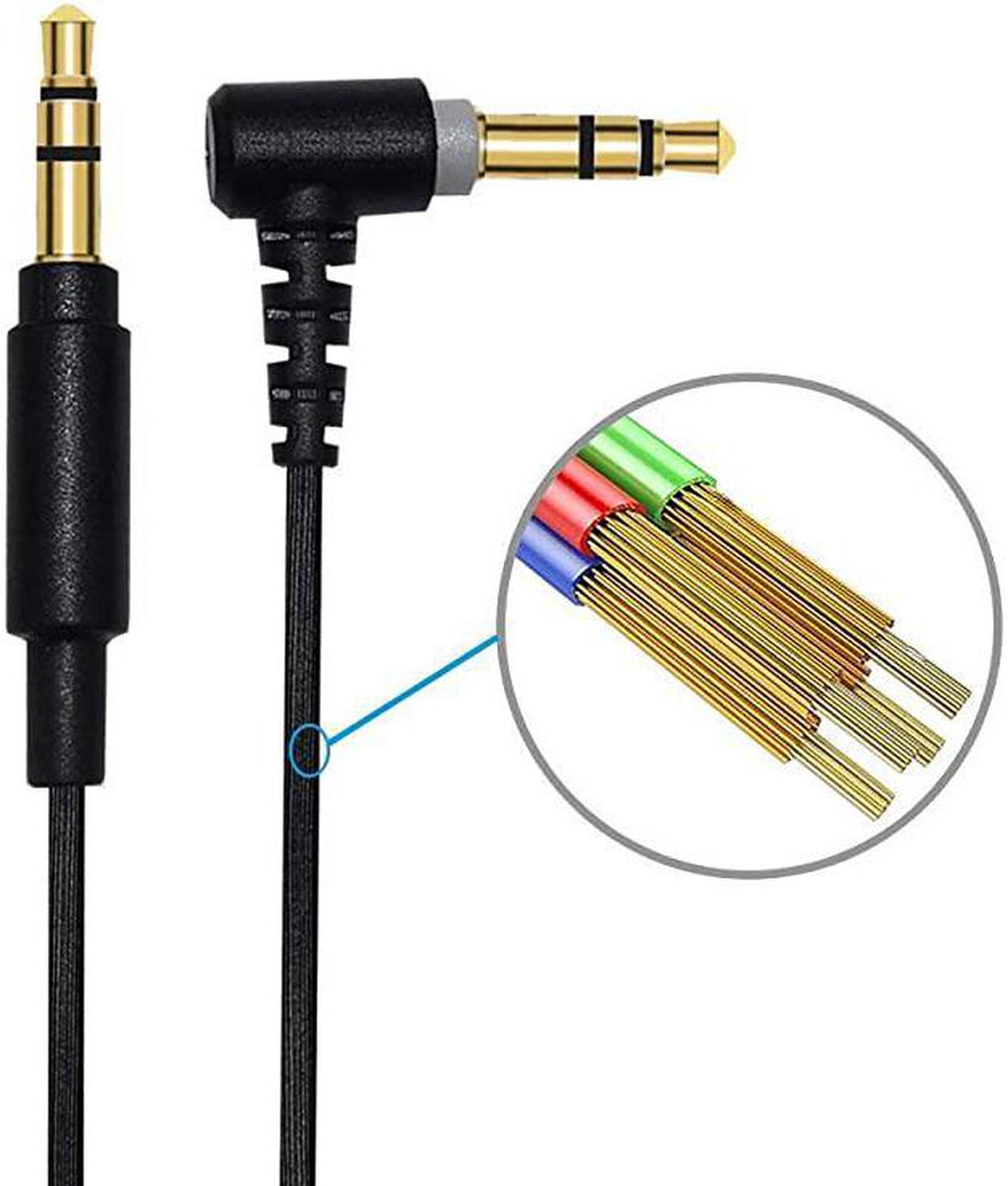 Alt view image 5 of 7 - Cable Cord Compatible with Sony MDR-1000X WH-1000XM2 WH-1000xm3 MDR-10R MDR-100ABN MDR-1A MDR-XB950bt MDR-1ADAC Wireless Noise Cancelling Headphones Cable Wire Black