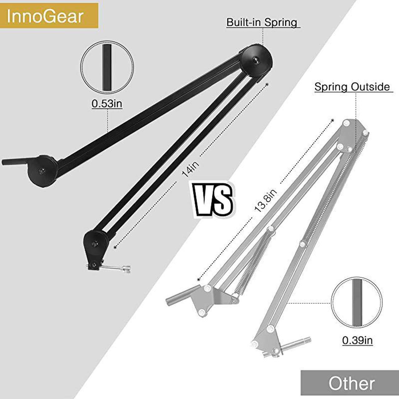 Alt view image 3 of 7 - Microphone Arm Stand Heavy Duty Mic Arm Microphone Stand Suspension Scissor Boom Stands with Mic Clip and Cable Ties for Blue Yeti Snowball and Blue Yeti NanoMedium