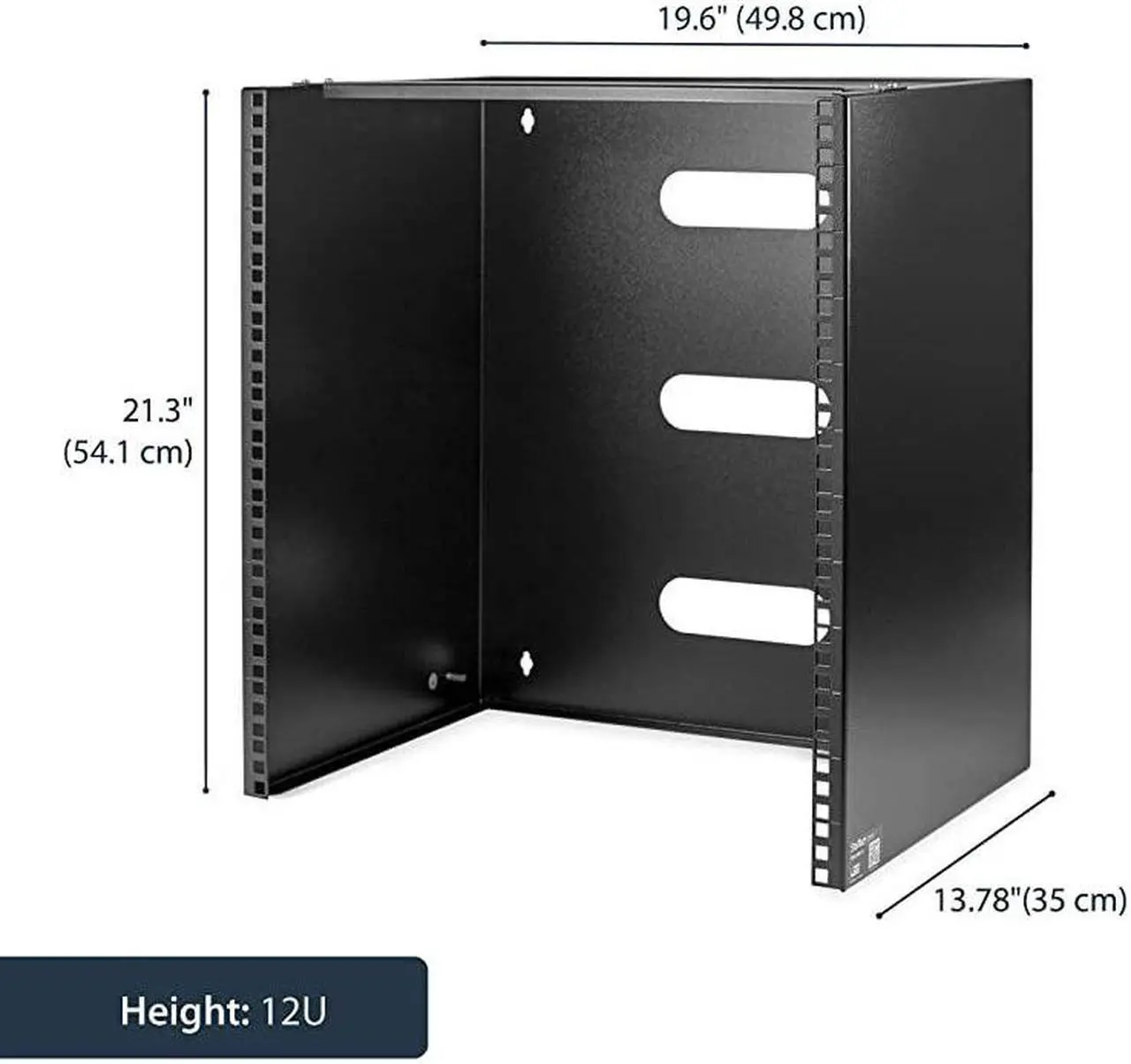 Alt view image 2 of 7 - com 12U Wall Mount Patch Panel Bracket - 12 Inch Deep - 19" Patch Panel Rack for Shallow Network Equipment- 125lbs Capacity (WALLMNT12)