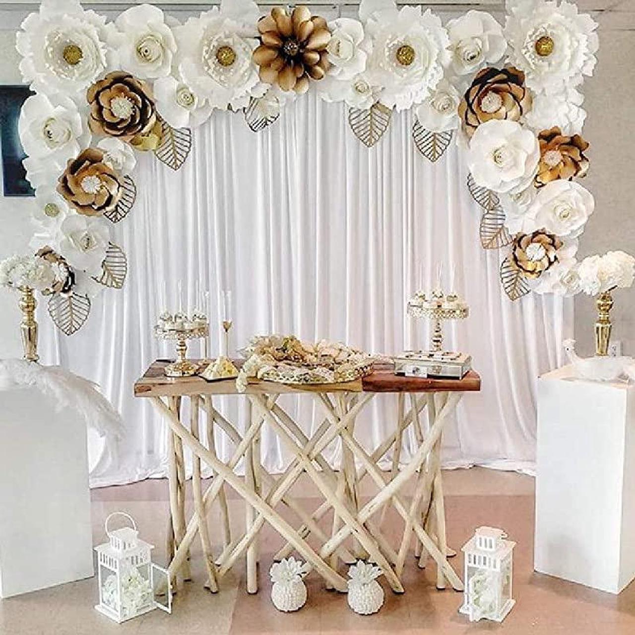 Alt view image 4 of 7 - Backdrop Curtain Drapes for Wedding Decorations 98ft by 8ft Long Soft Chiffon Fabric Drape for Wedding Party Arch Stage Decoration