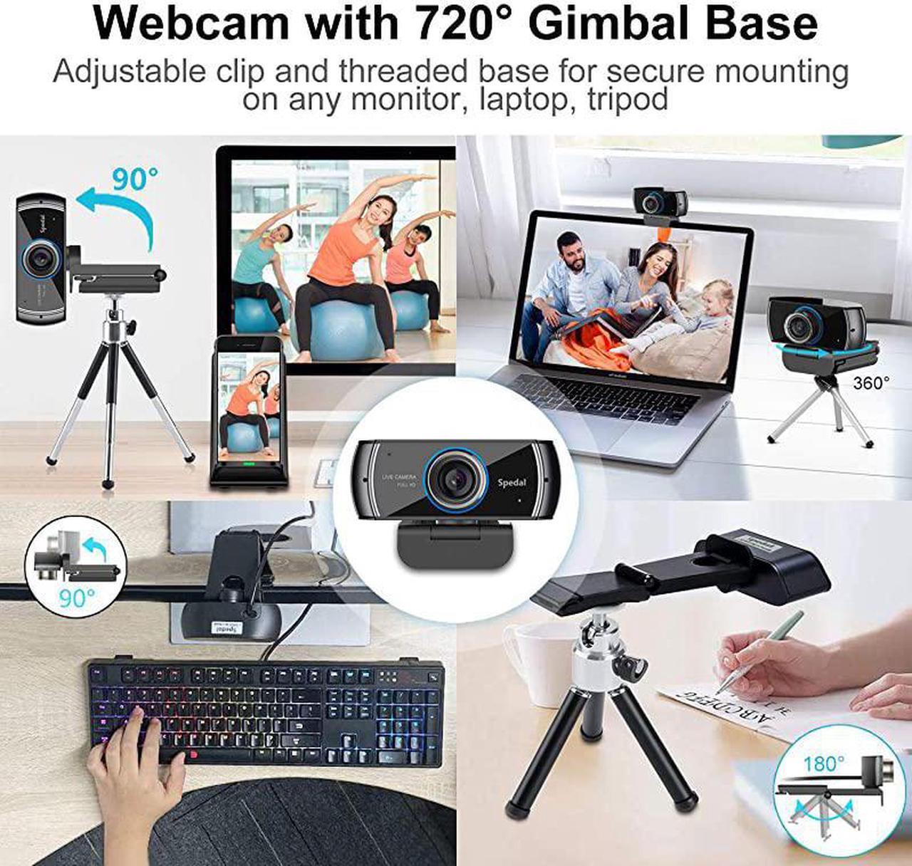 Alt view image 3 of 7 - Webcam 1080p with Microphone, USB Webcam for Desktop, Computer, PC,Mac, Laptop Video Conferencing, Recording and Streaming, Plug And Play with Xbox, Zoom, Skype
