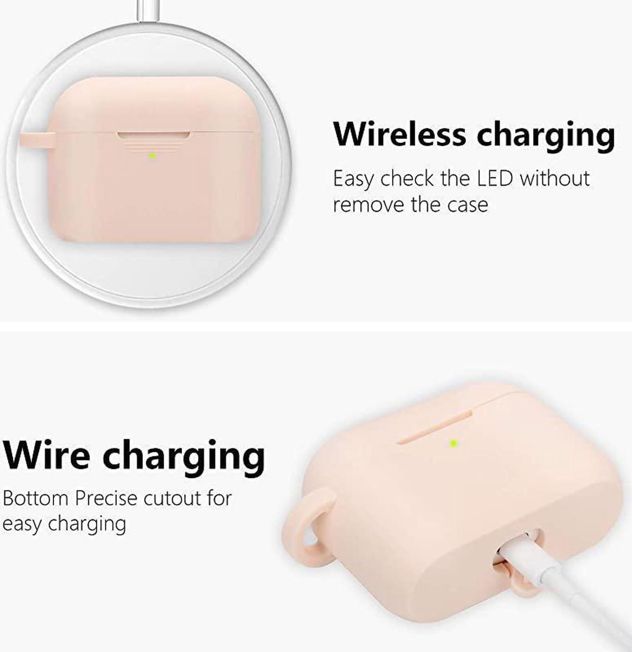 Alt view image 2 of 7 - Case for Airpods Pro  Airpod Pro Case Cover for Apple AirPods Pro Wireless Charging Case Cute Air Pods 3 Case Silicone Protective Accessories KeychainPompomStrapCividini Purple