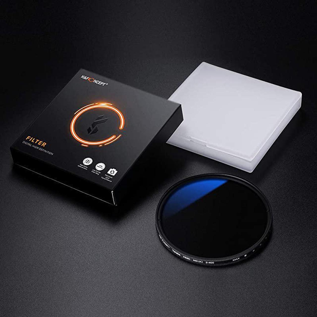 Alt view image 7 of 7 - 46mm ND Fader Variable Neutral Density Filter ND2 to ND400 for Camera Lens UltraSlim Multi Coated