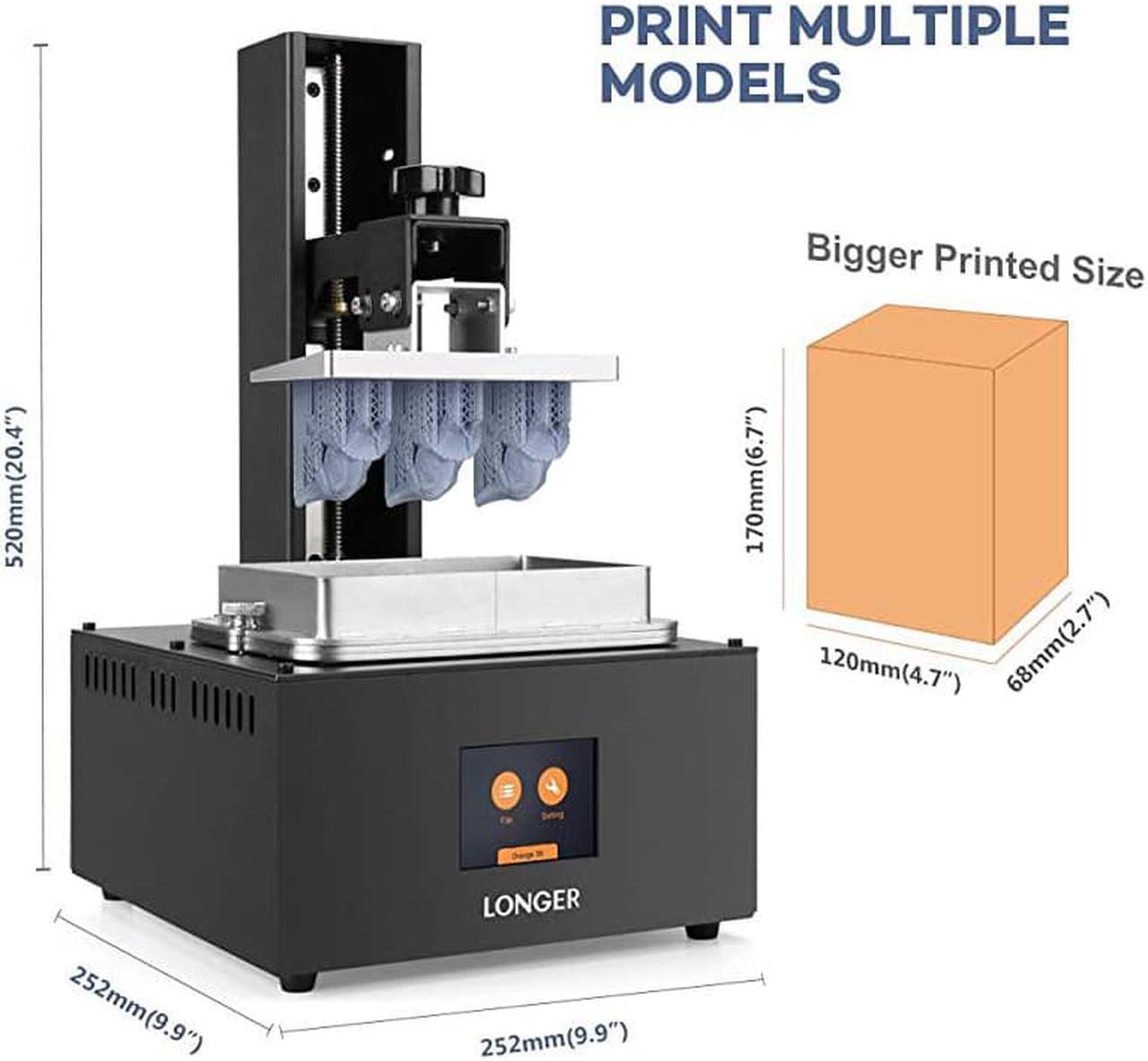 Alt view image 7 of 7 - Orange 30 3D Printer Upgraded Resin SLA 3D Printer with 2K HighResolution Parallel LED Lighting 472x268x669 Large Printing Size Offline Printing