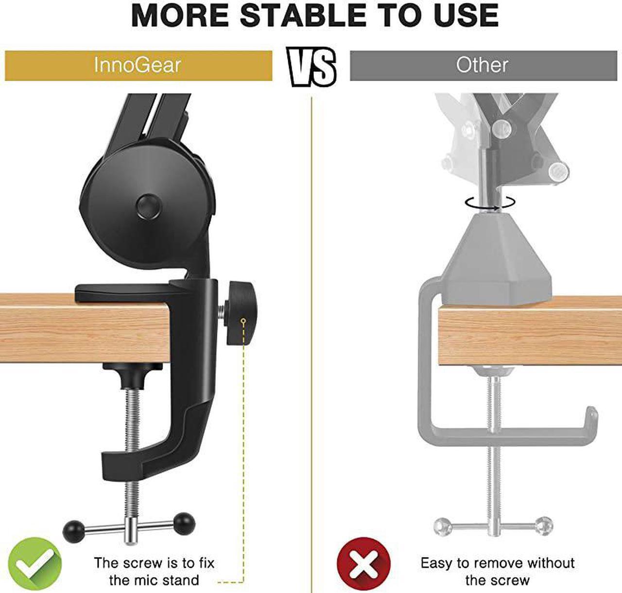Alt view image 6 of 7 - Microphone Arm Stand Heavy Duty Mic Arm Microphone Stand Suspension Scissor Boom Stands with Mic Clip and Cable Ties for Blue Yeti Snowball and Blue Yeti NanoMedium