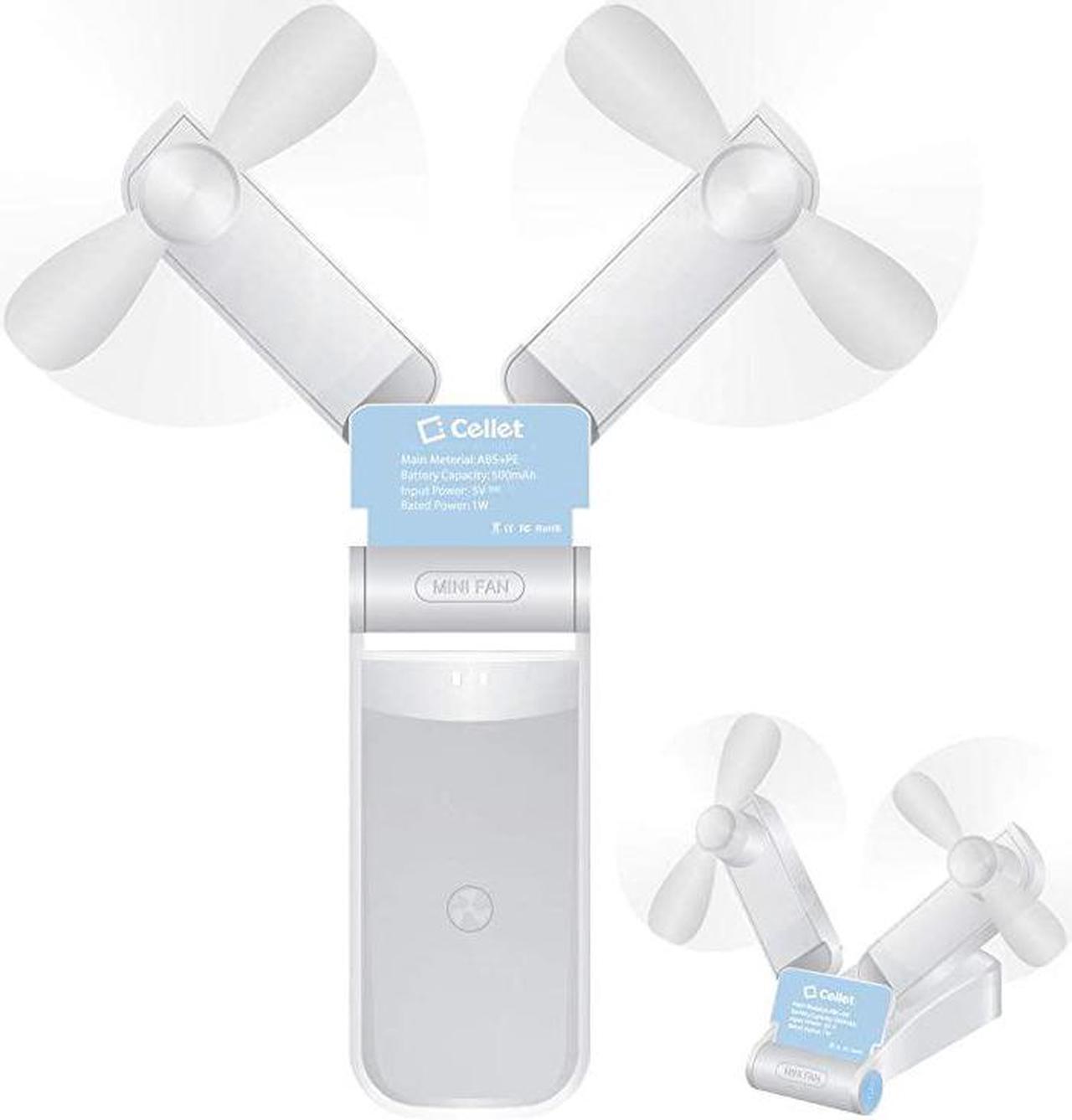 Main image of Portable Mini Air Cooling Fan 500mAh USB Charged. Durable Light Weight Double Fan Heads Ideal for at Home, Office, Travel, Hiking, Running, Sports, and Other Outdoor Summer Activities