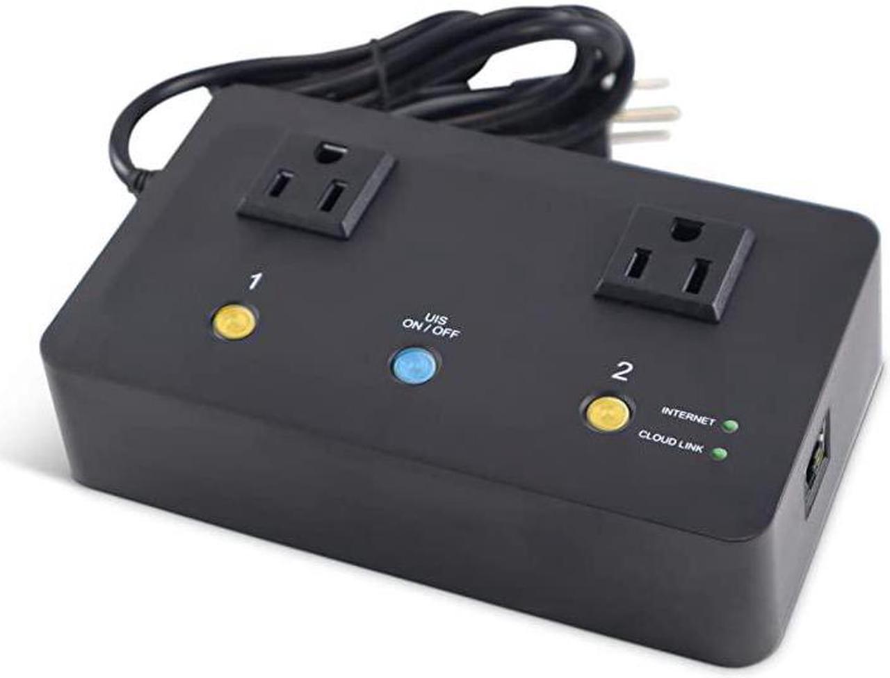 Main image of Internet Enabled IP Remote Power Switch with Reboot Control via Smartphone App Cloud Service Web Browser Skype or Hangouts 2 Independent AC Power Outlets Model 622B