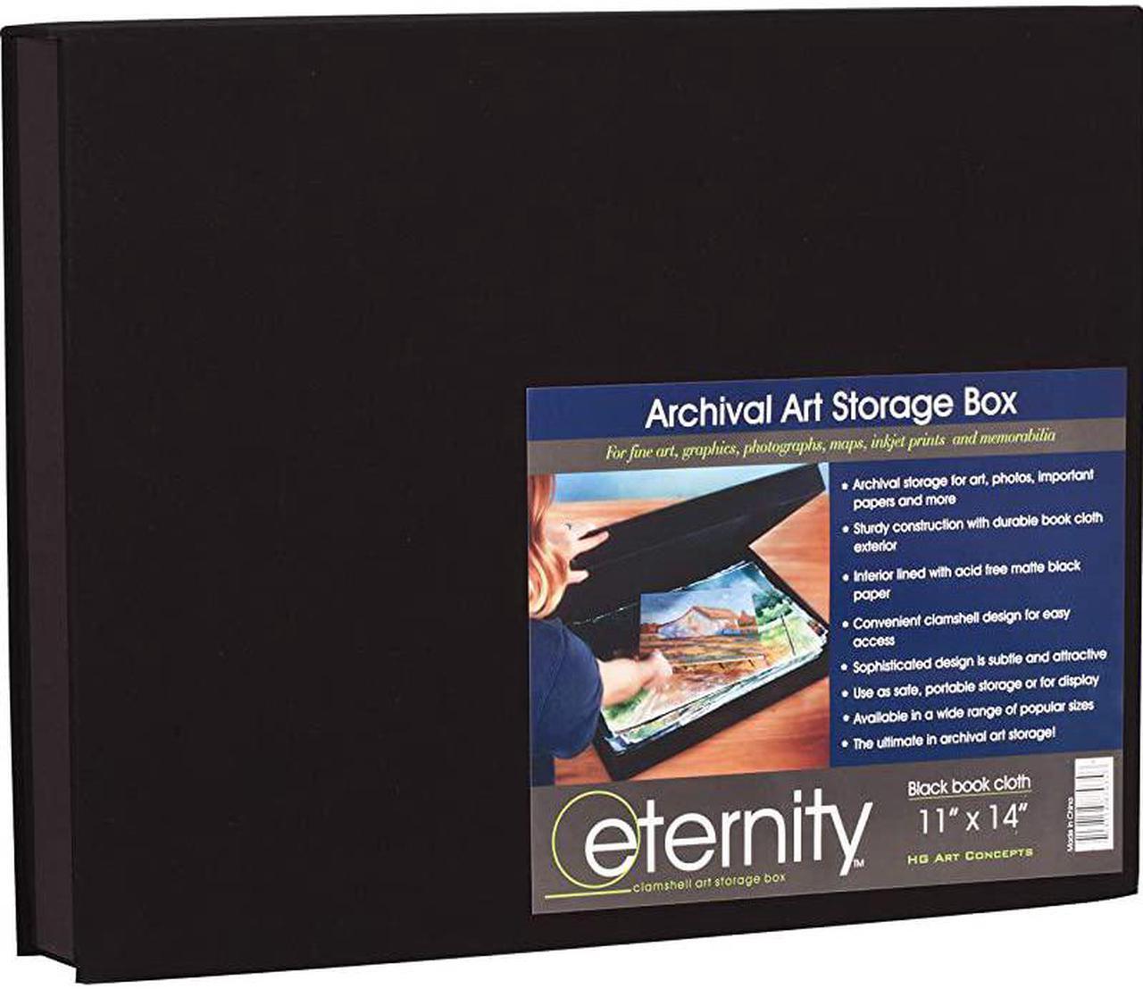 Main image of Art Photo Storage Box Eternity Archival Clamshell Box for Storing Artwork Photos Documents Deluxe AcidFree Sturdy Lined with Archival Paper Black 11 x 14