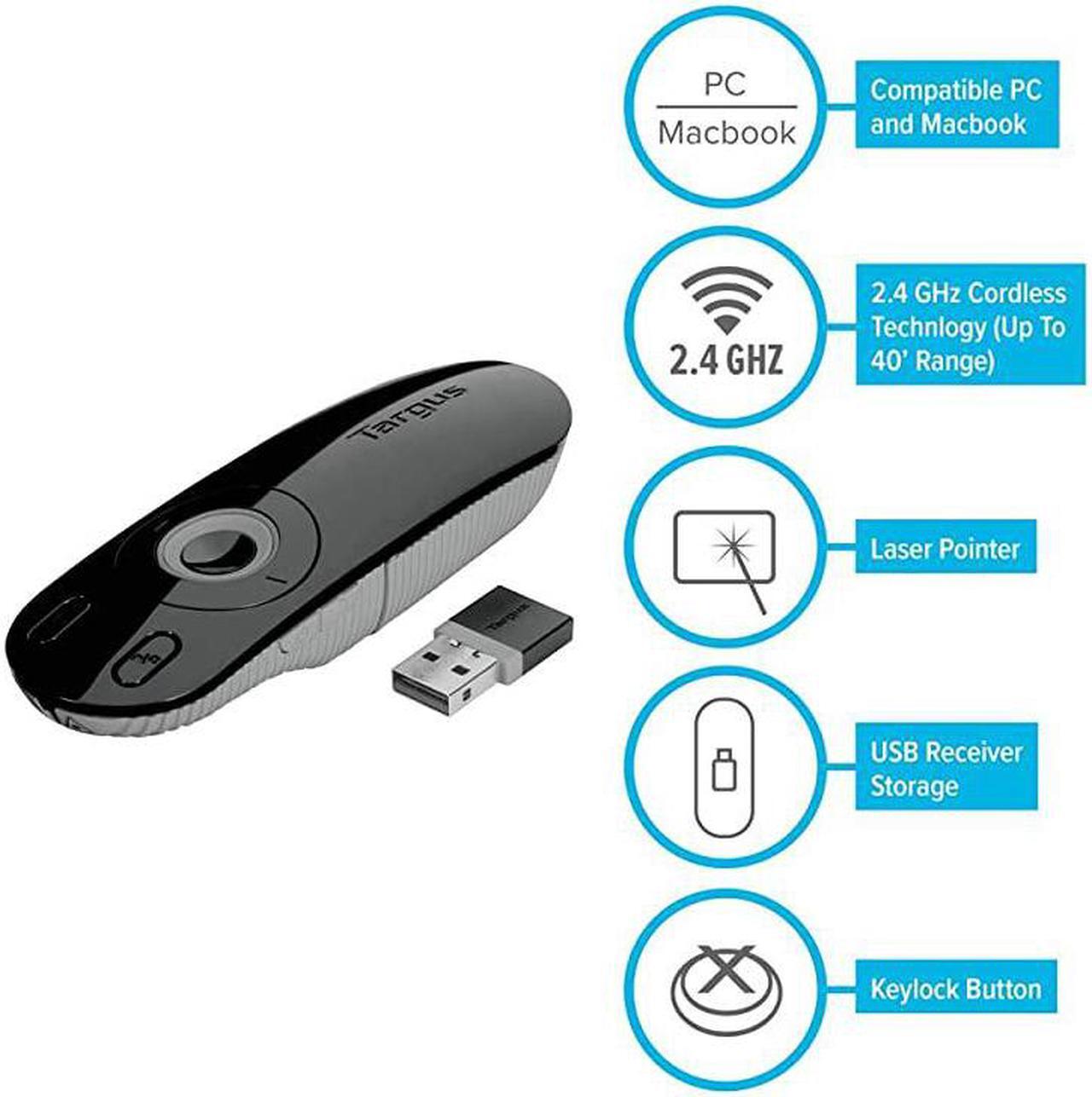 Alt view image 5 of 7 - Laser Presentation Remote with Key Lock Technology to Lock NonEssential Buttons Includes Mini USB Receiver 50Foot Range AMP13US