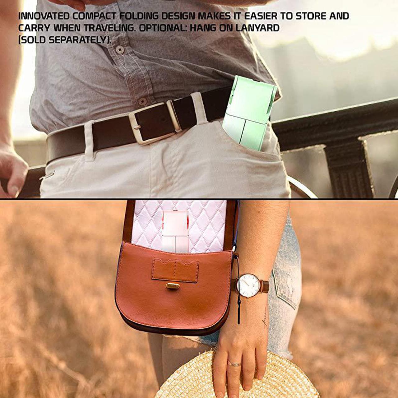 Alt view image 7 of 7 - Portable Mini Air Cooling Fan 500mAh USB Charged. Durable Light Weight Double Fan Heads Ideal for at Home, Office, Travel, Hiking, Running, Sports, and Other Outdoor Summer Activities