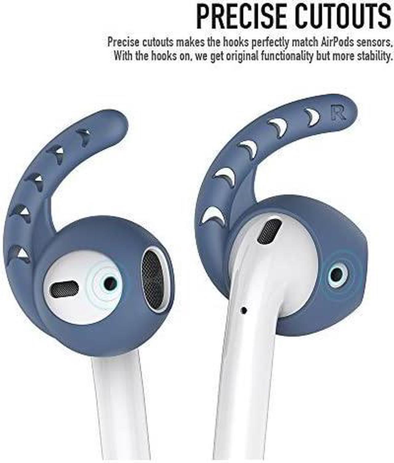 Alt view image 2 of 3 - 3 Pairs AirPods Ear Hooks Cover Silicone Accessories Compatible with Apple AirPods and EarPods Headphones(Navy Blue)