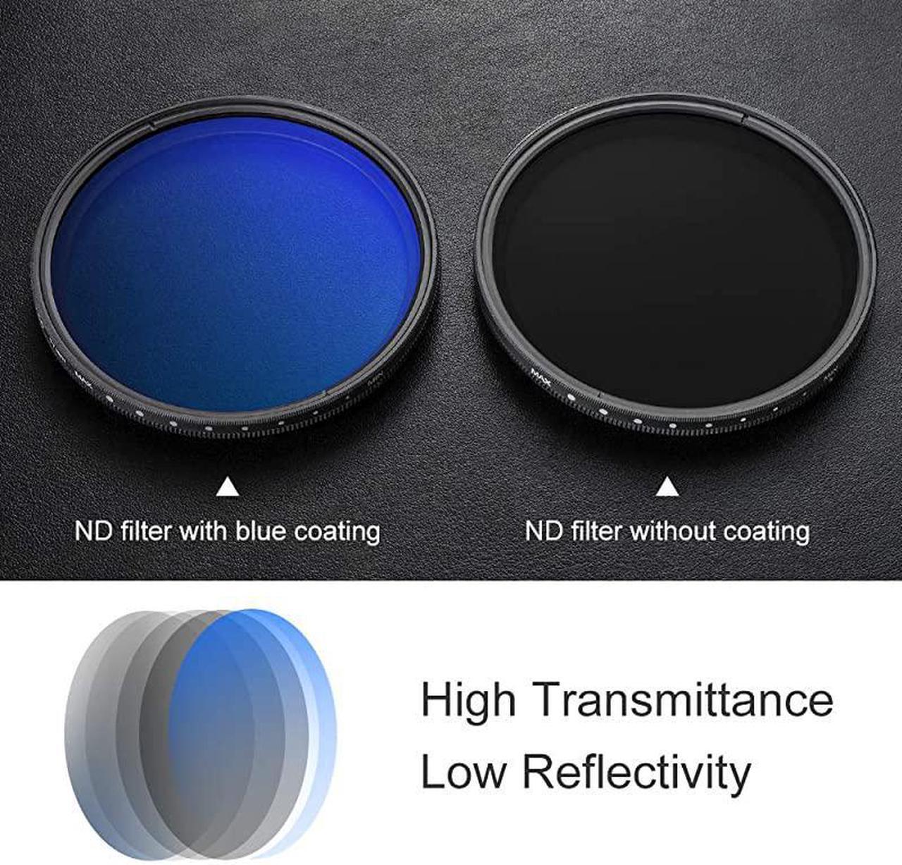 Alt view image 5 of 7 - 46mm ND Fader Variable Neutral Density Filter ND2 to ND400 for Camera Lens UltraSlim Multi Coated