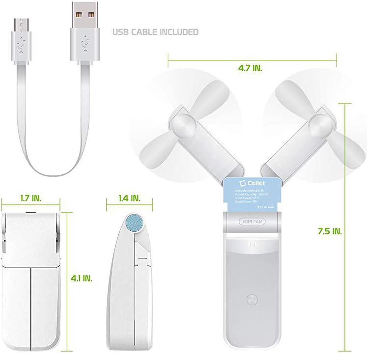 Alt view image 5 of 7 - Portable Mini Air Cooling Fan 500mAh USB Charged. Durable Light Weight Double Fan Heads Ideal for at Home, Office, Travel, Hiking, Running, Sports, and Other Outdoor Summer Activities