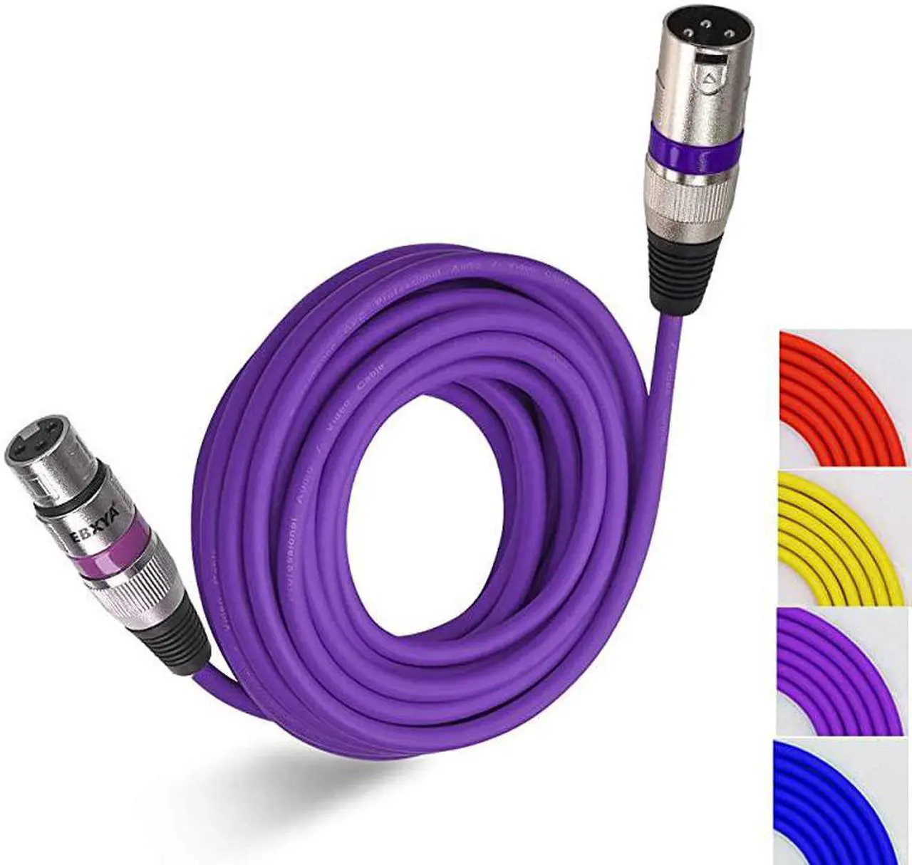 Alt view image 2 of 5 - XLR Microphone Cable 25 Feet 4 Color Packs 3 Pins Balanced XLR Patch Cable Male to Female