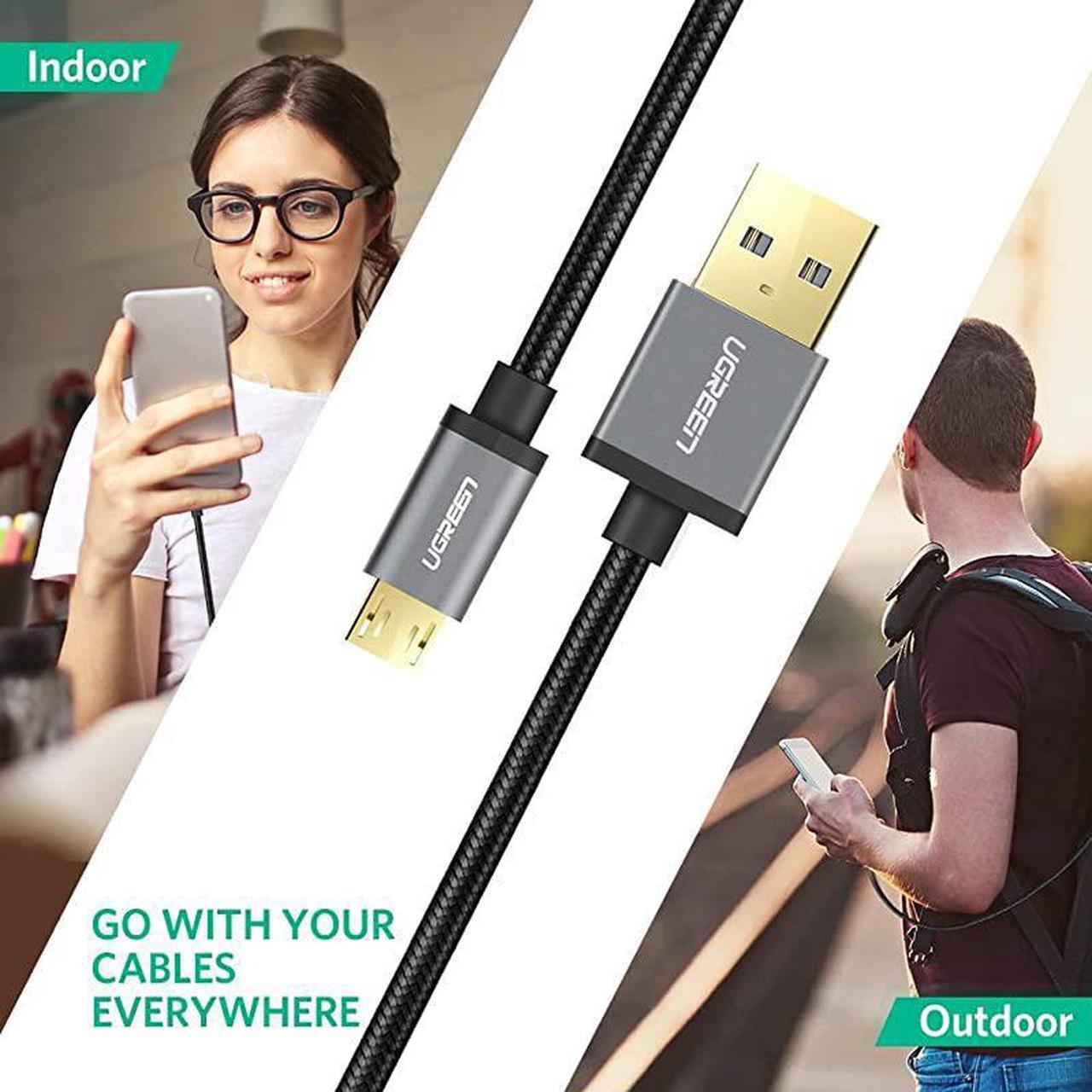 Alt view image 7 of 7 - Micro USB Cable Nylon Braided Fast Quick Charger Cable USB to Micro USB 20 Android Charging Cord for Samsung Galaxy S7 S6 Note LG Nexus Nokia PS4 Xbox One Controller 3ft Black