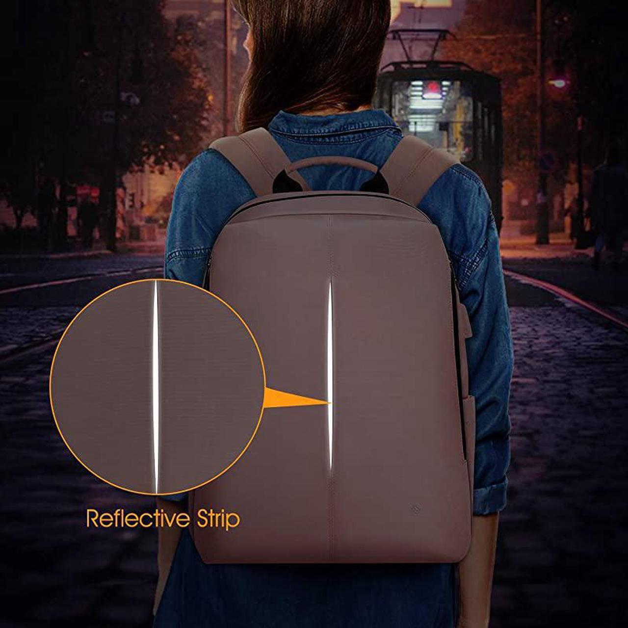 Alt view image 4 of 6 - Laptop Backpack Casual Daypack with USB Port for Travel School Work Pink