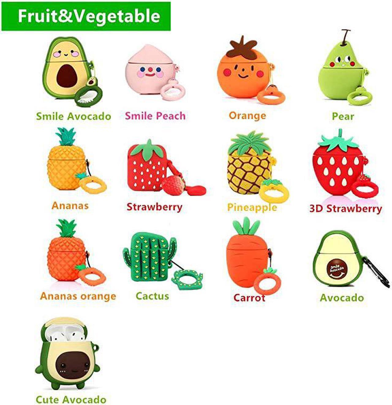 Alt view image 2 of 3 - Airpods Silicone Case Funny Cute Cover Compatible for Apple Airpods 1&2[Fruit and Vegetable Series][Best Gift for Girls or Couples] (Avocado Smile)