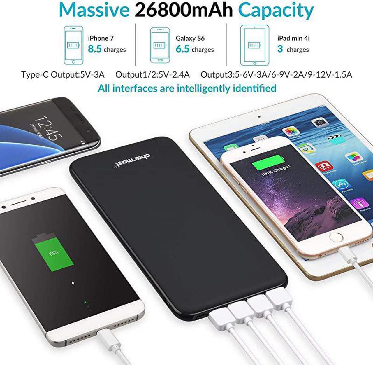 Alt view image 4 of 7 - Power Delivery Power Bank 26800mAh PD Power Bank  18W USB C Portable Charger Quick Charge 30 Battery Pack Compatible with Switch NintendoMacBookNew TypeC MacBook AiriPad Pro iPhone more