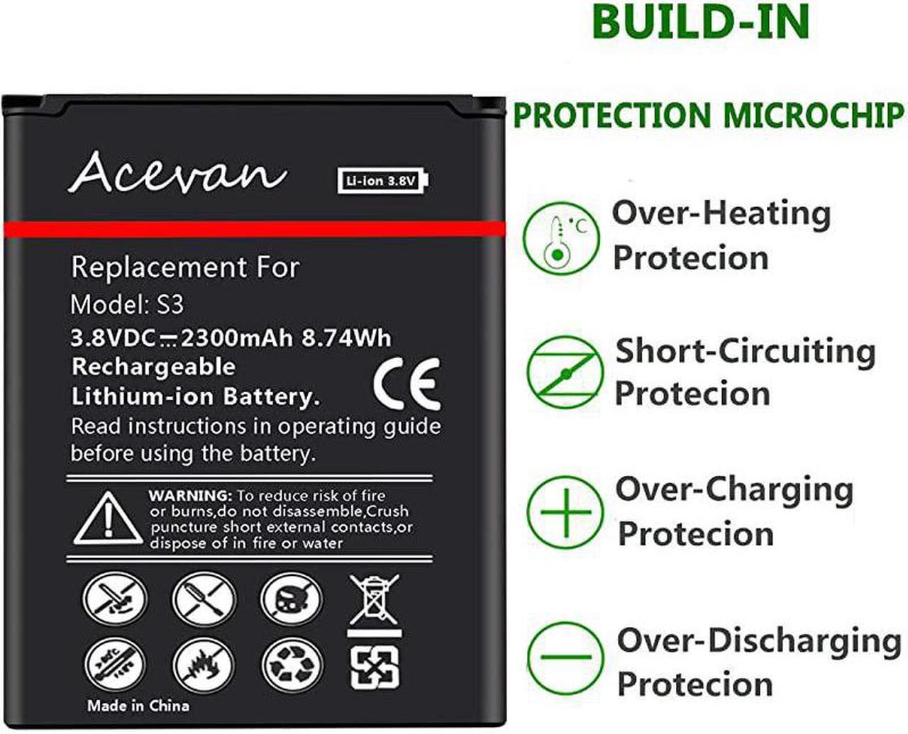 Alt view image 4 of 7 - Galaxy S3 Battery  Li-ion S3 Batteries Replacement for Samsung Galaxy S3 EB-L1G6LLU, Verizon I535, T-Mobile T999, Sprint L710, AT&T I747, R530, LTE I9305