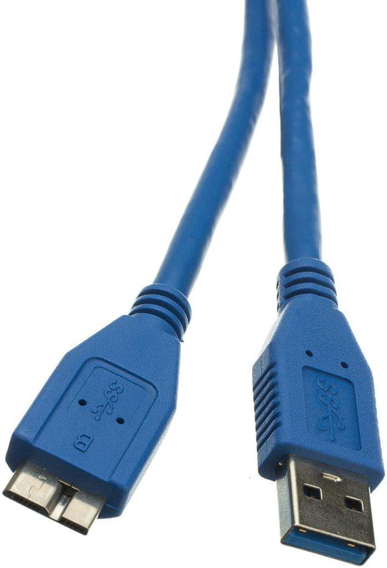 Micro Usb 3.0 Cable, Blue, Type A Male/Micro-B Male, A Male To Micro B High Speed Usb Cable, 10 Ft,