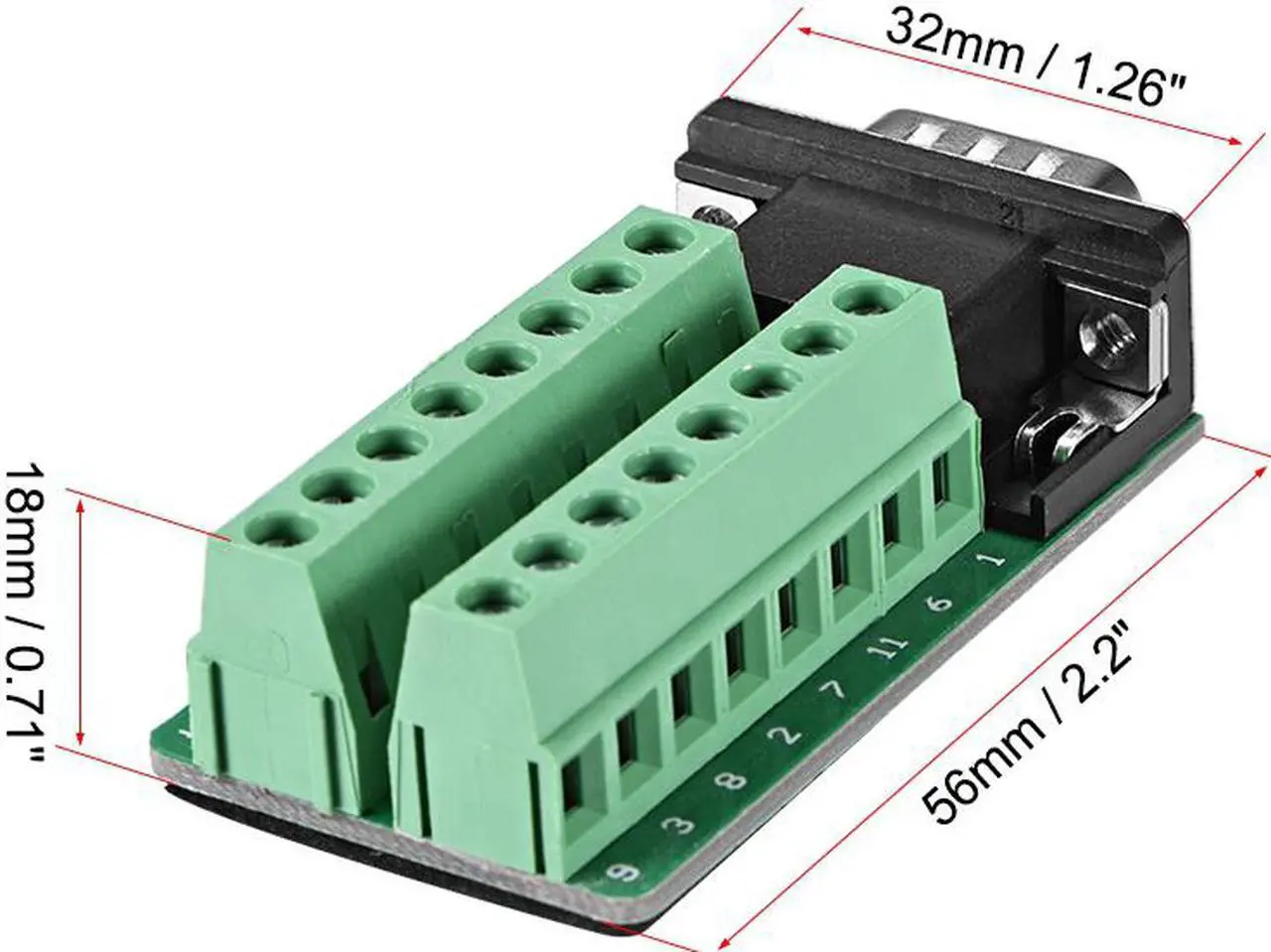Alt view image 2 of 3 - D-sub DB15 Breakout Board Connector 15 Pin 3-row Male Port Solderless Terminal Block Adapter