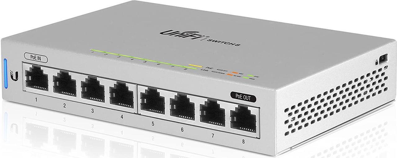 Main image of Ubiquiti UniFi US-8 PoE Powered 8 Port Managed Gigabit Switch with PoE Passthrough