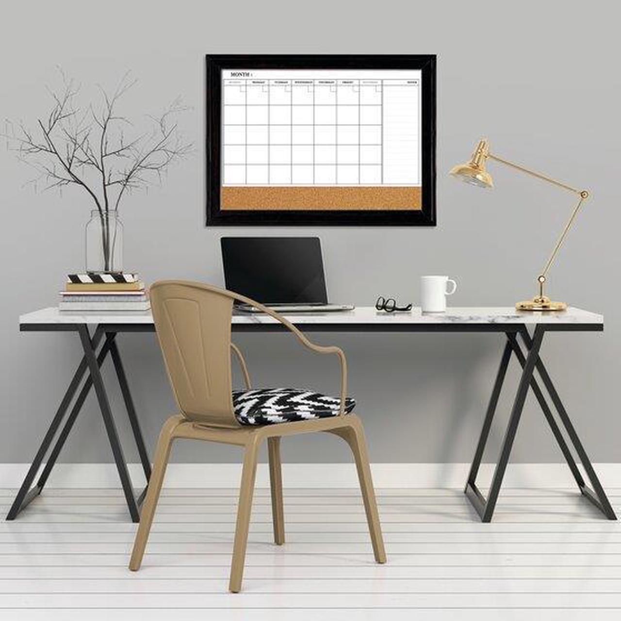 Alt view image 4 of 20 - Quartet Combination Magnetic Whiteboard Calendar & Corkboard 23x17 Black