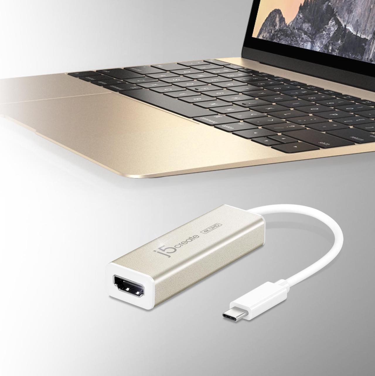 Alt view image 2 of 14 - USB C to HDMI Adapter Cable by j5create | 4K@60Hz Type C Dongle Connects External Monitor Display, HDTV, Projector for MacBook, Chromebook, Laptops, Phones, Tablets, PC with USB-C Port