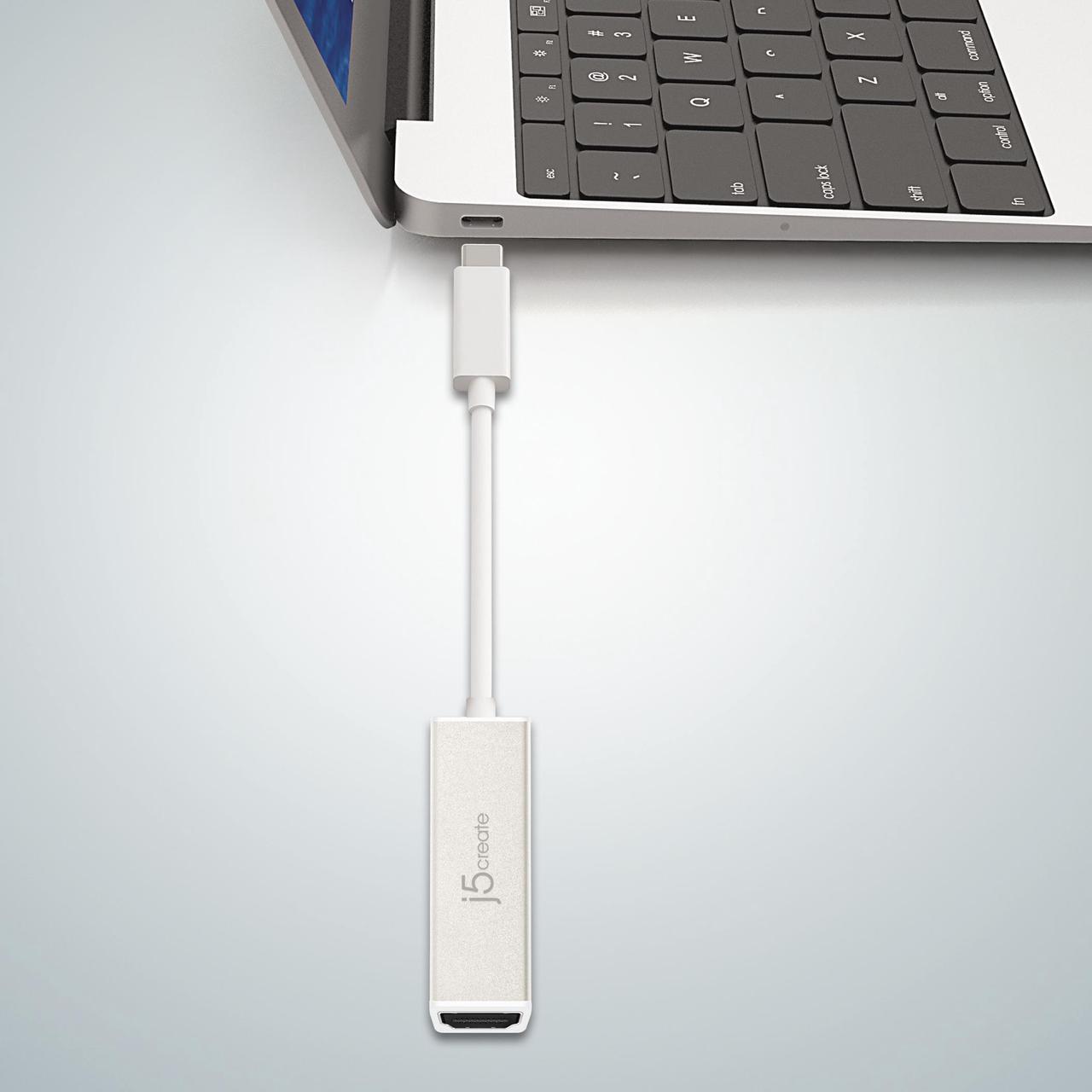 Alt view image 3 of 14 - USB C to HDMI Adapter Cable by j5create | 4K@60Hz Type C Dongle Connects External Monitor Display, HDTV, Projector for MacBook, Chromebook, Laptops, Phones, Tablets, PC with USB-C Port