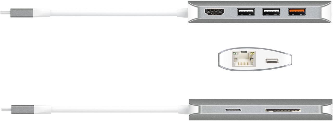 Alt view image 4 of 20 - j5create USB-C Multi Adapter-HDMI / Ethernet / USB 3.1 / PD 3.0 / Memory Card Reader / Writer