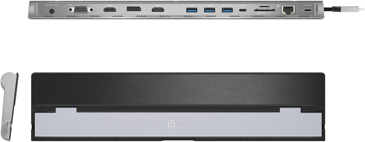Alt view image 3 of 20 - j5create USB-C™ Triple Display Docking Station